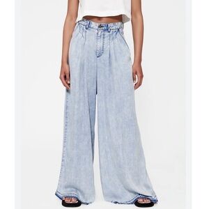 GapStudio High Rise Draped Denim Trousers Light Indigo size 30 / 10R